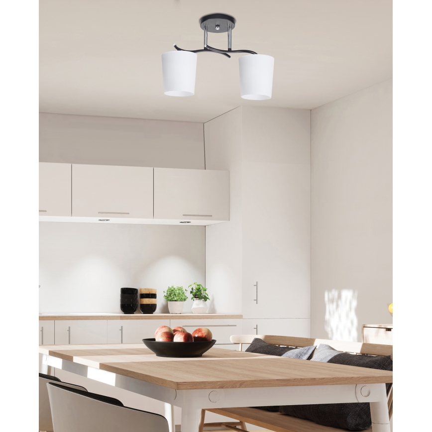 Csillár rúdon ESNYR 2xE27/40W/230V fekete/fehér