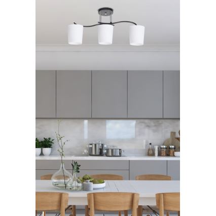 Csillár rúdon ESNYR 3xE27/40W/230V fekete/fehér