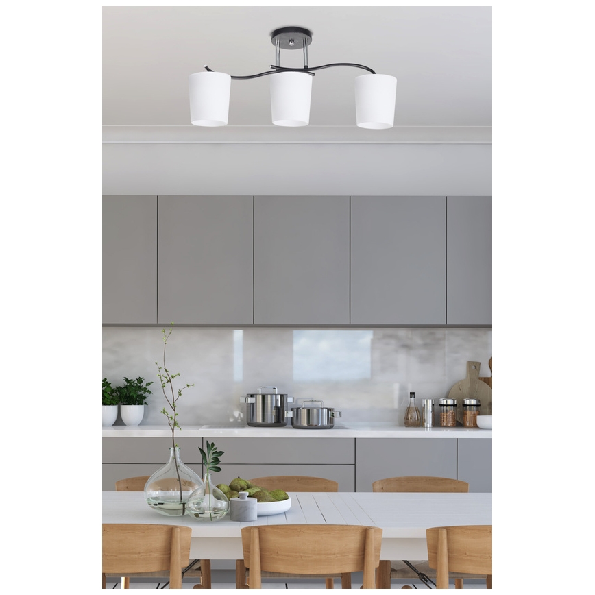 Csillár rúdon ESNYR 3xE27/40W/230V fekete/fehér