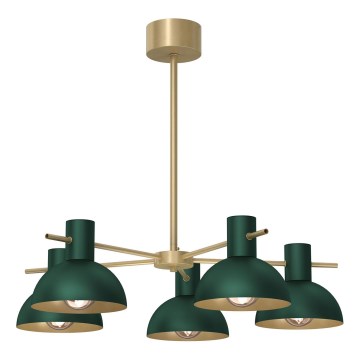 Csillár rúdon  ESTATE MINI 5xE27/15W/230V zöld