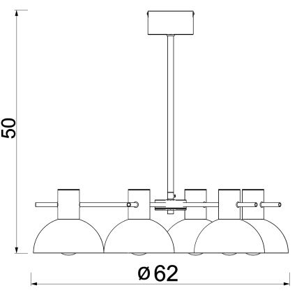 Csillár rúdon  ESTATE MINI 5xE27/15W/230V zöld