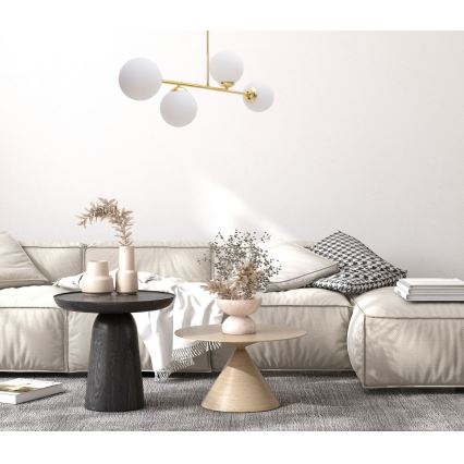 Csillár rúdon FIRA 4xE27/60W/230V arany