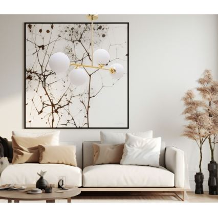 Csillár rúdon FIRA 4xE27/60W/230V arany