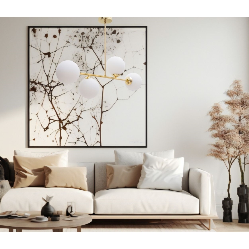 Csillár rúdon FIRA 4xE27/60W/230V arany