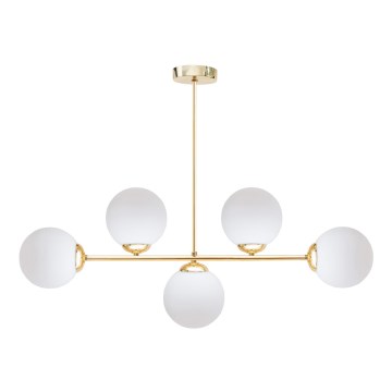 Csillár rúdon FIRA 5xE27/60W/230V arany