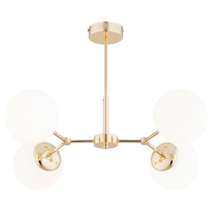 Csillár rúdon FOTON 4xE14/40W/230V arany/fehér