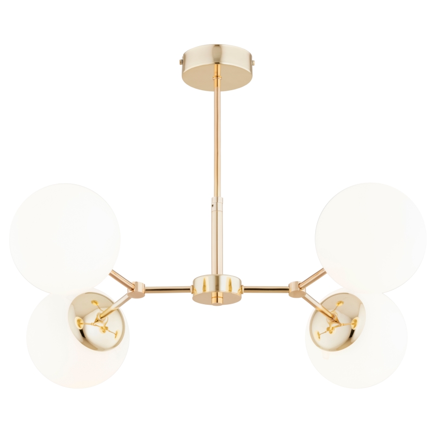 Csillár rúdon FOTON 4xE14/40W/230V arany/fehér