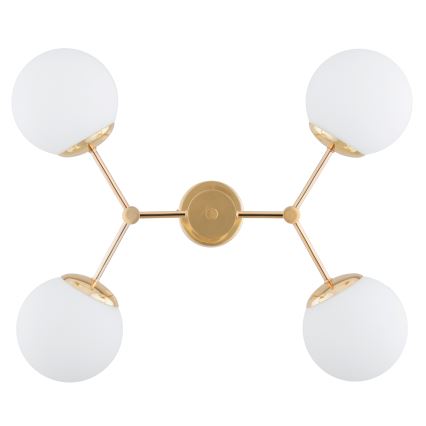 Csillár rúdon FOTON 4xE14/40W/230V arany/fehér