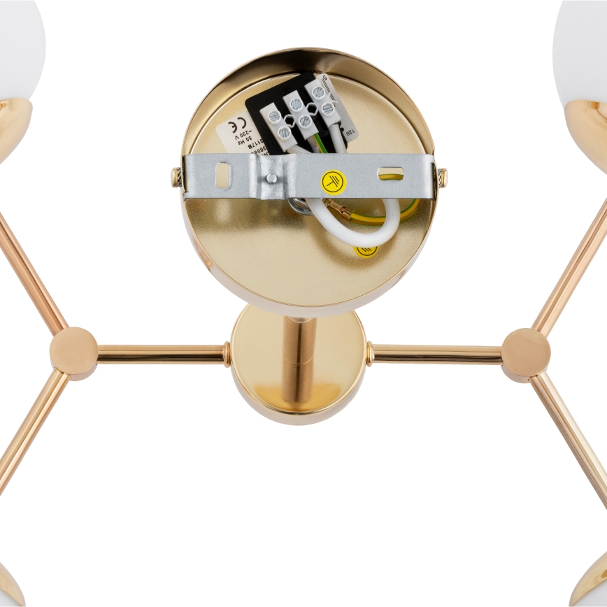 Csillár rúdon FOTON 4xE14/40W/230V arany/fehér