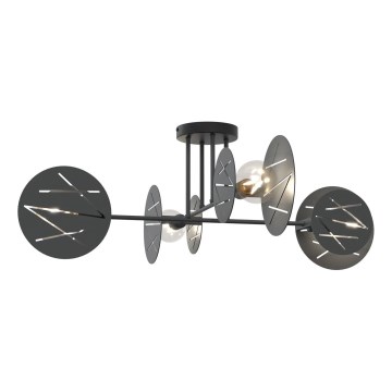 Csillár rúdon  FRICK 4xE27/15W/230V fekete