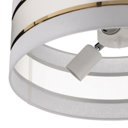 Csillár rúdon HELEN 3xE27/15W/230V fehér/arany