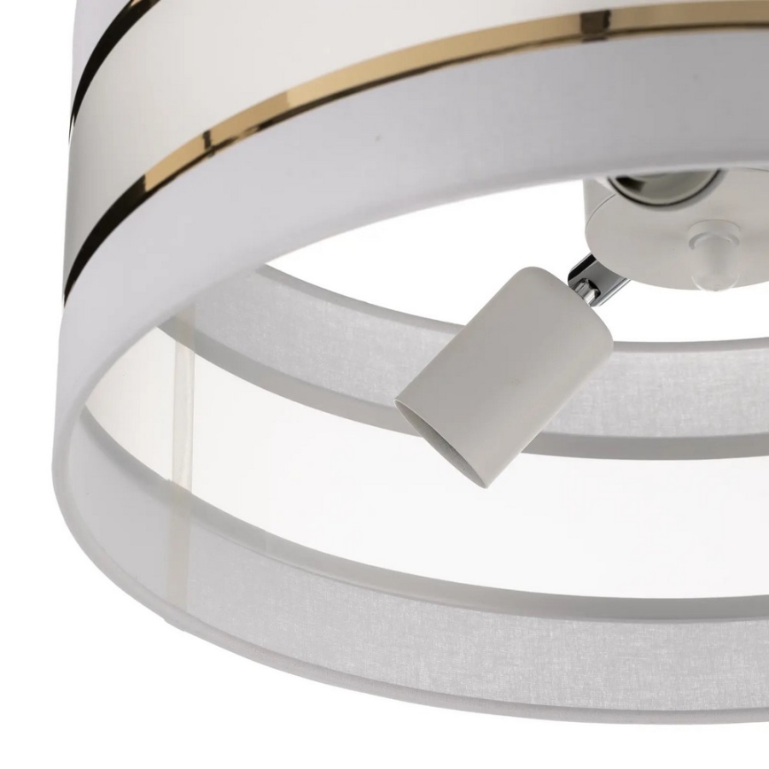 Csillár rúdon HELEN 3xE27/15W/230V fehér/arany