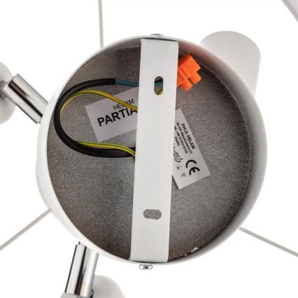 Csillár rúdon HELEN 3xE27/15W/230V fehér/arany