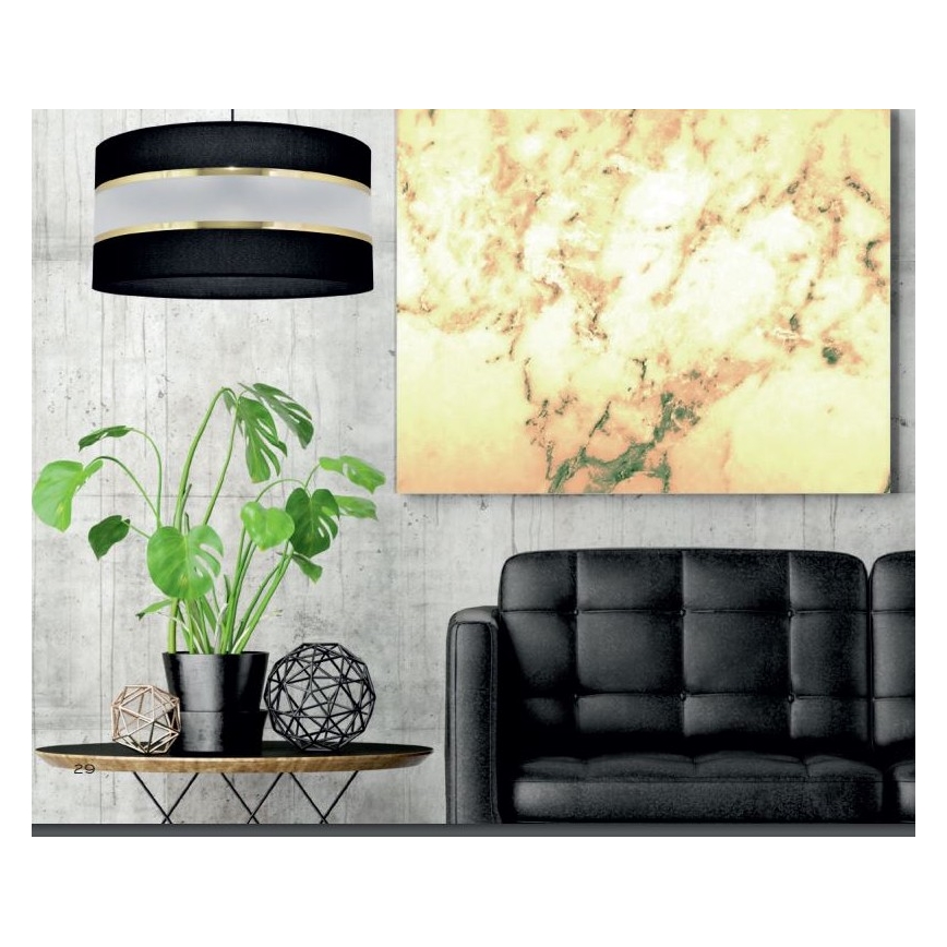 Csillár rúdon HELEN 3xE27/15W/230V fekete/arany