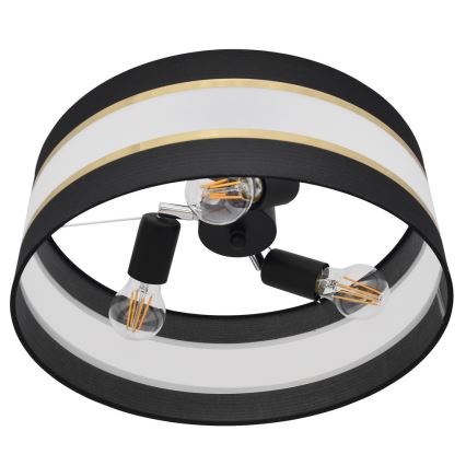 Csillár rúdon HELEN 3xE27/15W/230V fekete/arany