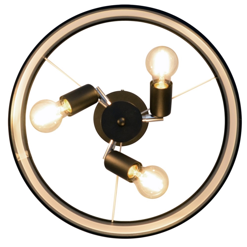 Csillár rúdon HELEN 3xE27/15W/230V fekete/arany