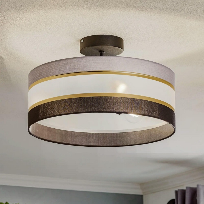 Csillár rúdon HELEN 3xE27/15W/230V fekete/szürke/arany