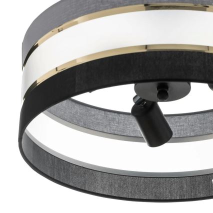 Csillár rúdon HELEN 3xE27/15W/230V fekete/szürke/arany