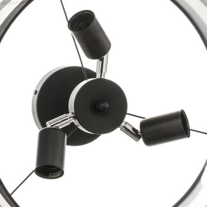 Csillár rúdon HELEN 3xE27/15W/230V fekete/szürke/arany