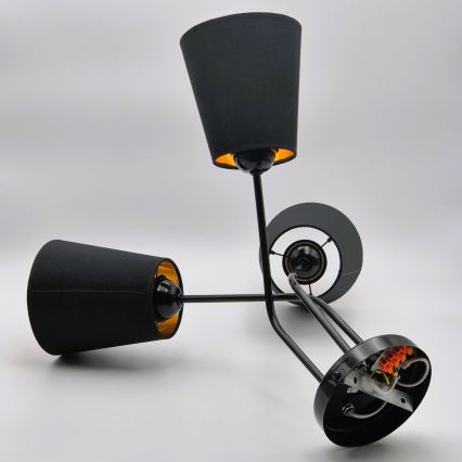 Csillár rúdon IRMA 3xE27/15W/230V fekete