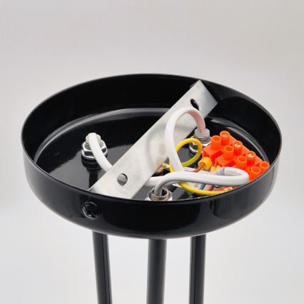 Csillár rúdon IRMA 3xE27/15W/230V fekete