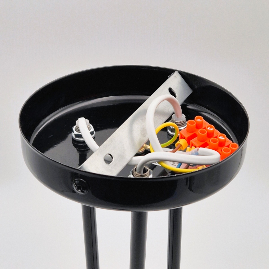 Csillár rúdon IRMA 3xE27/15W/230V fekete