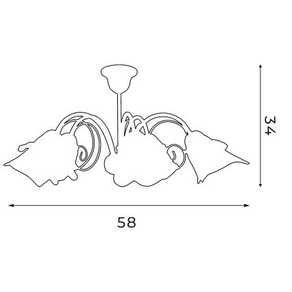 Csillár rúdon KOKARDA 5xE14/60W/230V
