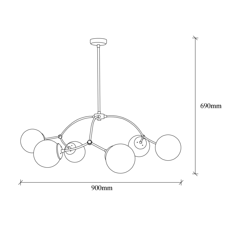 Csillár rúdon KROMOZOM 6xE27/40W/230V