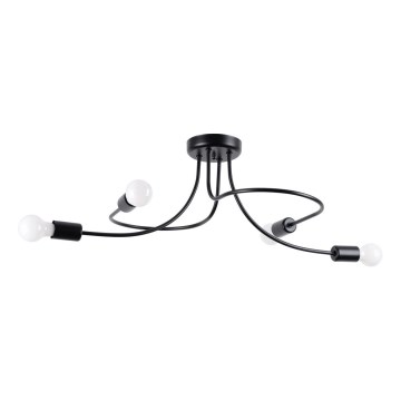 Csillár rúdon LEVAR 4xE27/15W/230V fekete