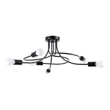 Csillár rúdon LEVAR 6xE27/15W/230V fekete