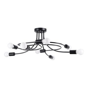 Csillár rúdon LEVAR 8xE27/15W/230V fekete