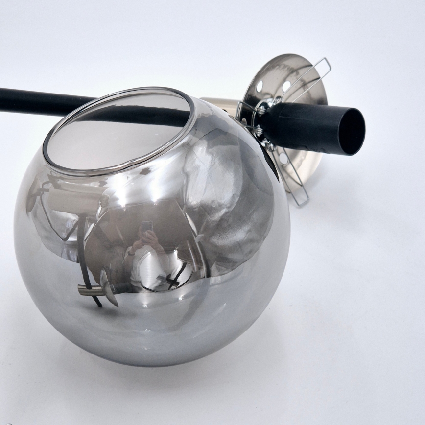 Csillár rúdon LILOU 4xE14/5W/230V matt króm/füstös