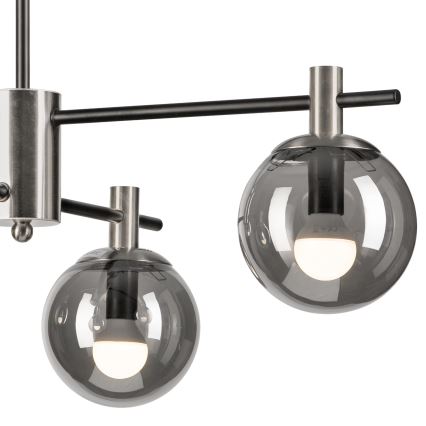 Csillár rúdon LILOU 4xE14/5W/230V matt króm/füstös