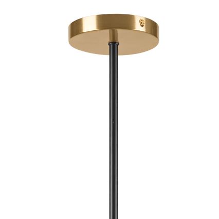 Csillár rúdon LILOU 6xE14/5W/230V arany/fekete/füstös bézs