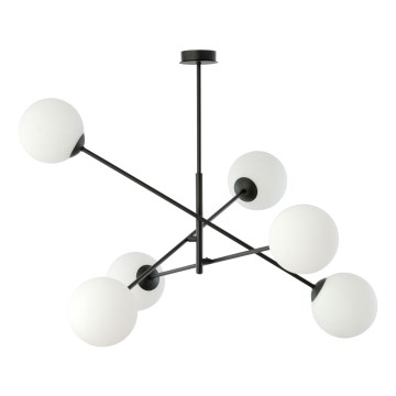 Csillár rúdon LINEAR 6xE14/10W/230V fekete/fehér