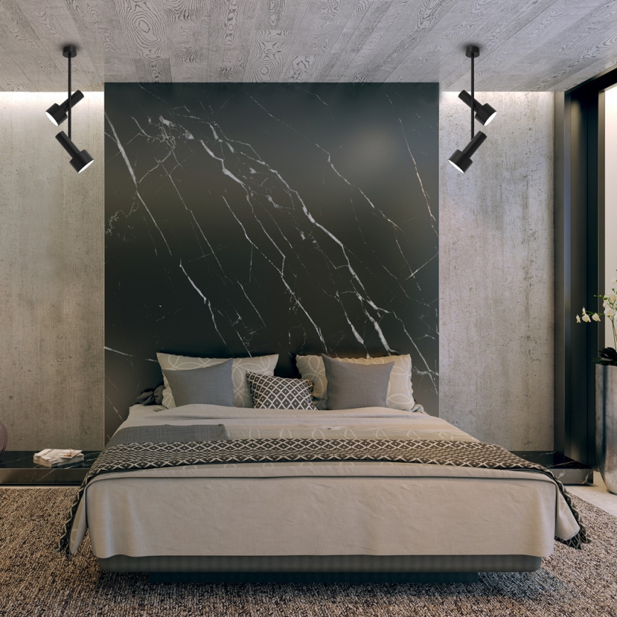 Csillár rúdon LINTERNA 2xGX53/12W/230V fekete