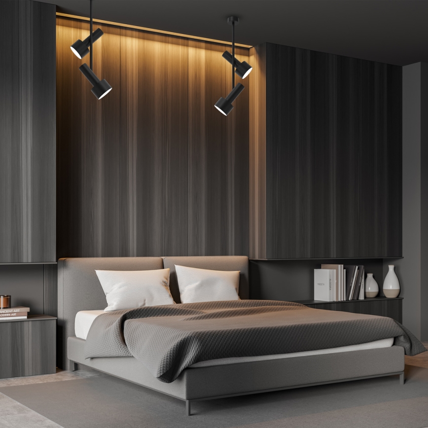 Csillár rúdon LINTERNA 2xGX53/12W/230V fekete