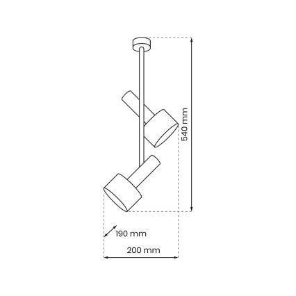 Csillár rúdon LINTERNA 2xGX53/12W/230V fekete