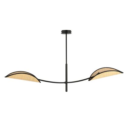 Csillár rúdon LOTUS 2xE14/10W/230V fekete/bézs