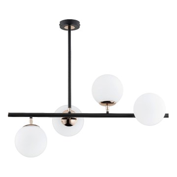 Csillár rúdon  LURO 4xE14/10W/230V fekete