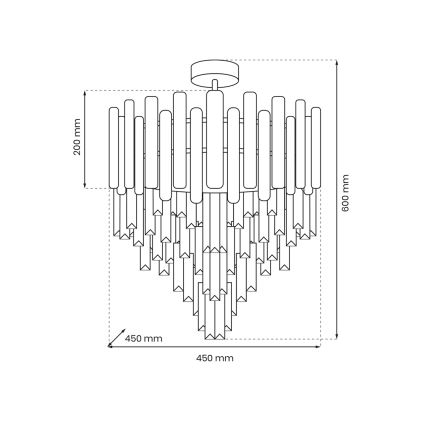 Csillár rúdon MADISON 9xE14/40W/230V arany