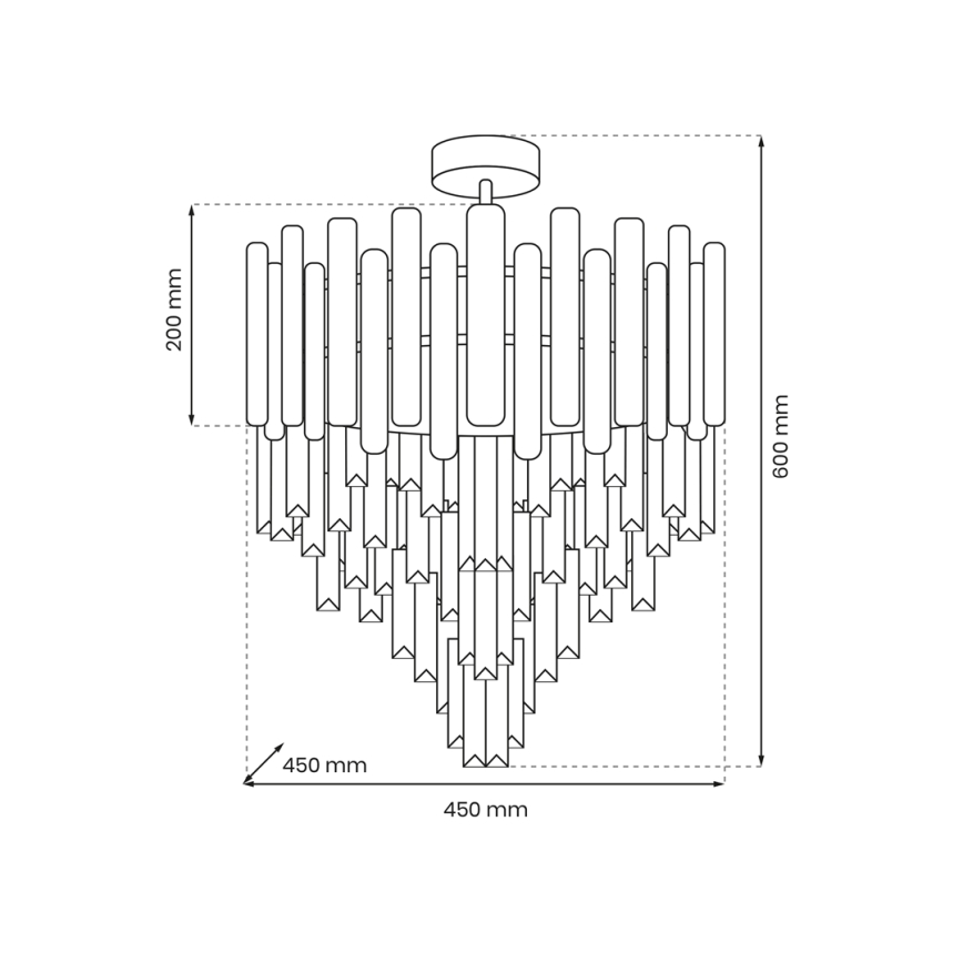 Csillár rúdon MADISON 9xE14/40W/230V arany