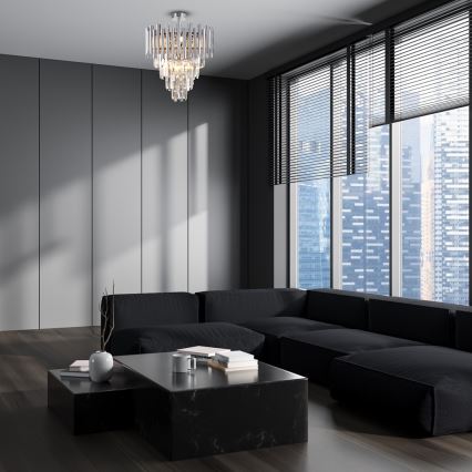 Csillár rúdon MADISON 9xE14/40W/230V matt króm