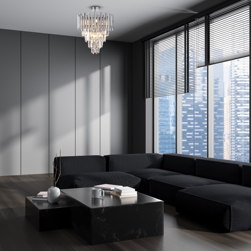 Csillár rúdon MADISON 9xE14/40W/230V matt króm