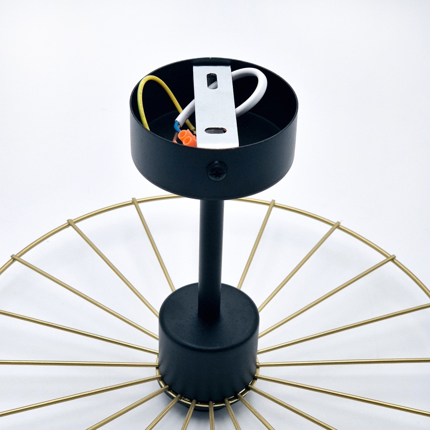 Csillár rúdon MONTANA 1xE27/15W/230V átm. 30 cm arany/fekete