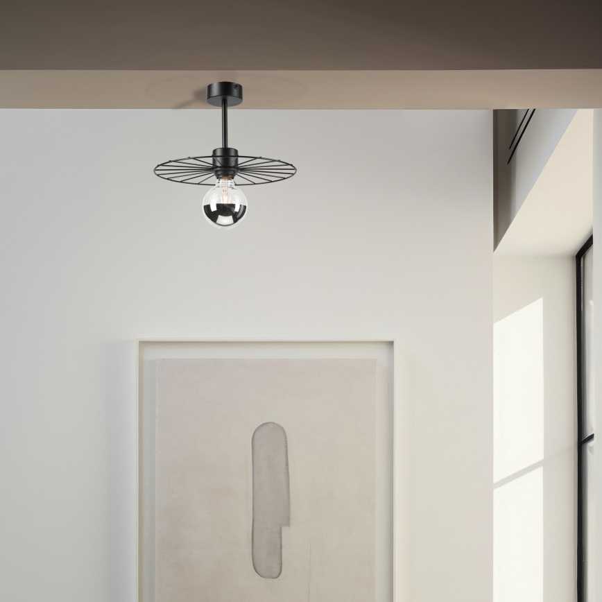 Csillár rúdon MONTANA 1xE27/15W/230V átm. 30 cm fekete