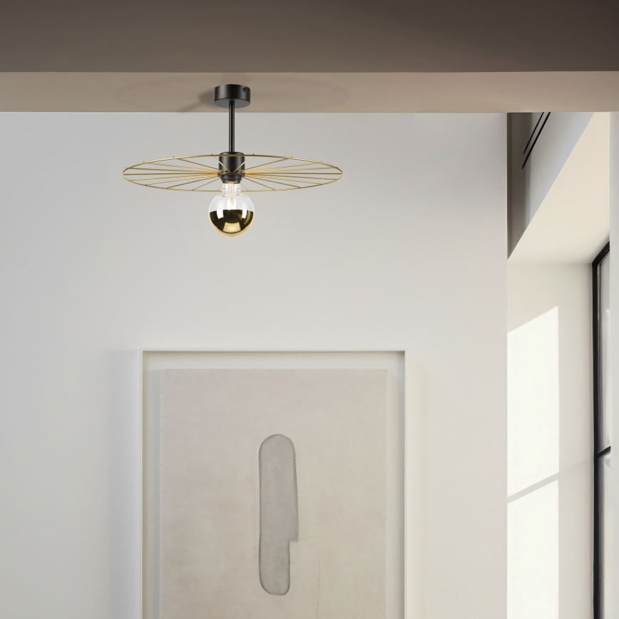 Csillár rúdon MONTANA 1xE27/15W/230V átm. 45 cm arany/fekete