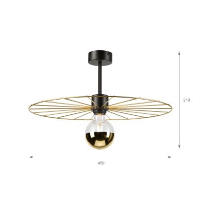 Csillár rúdon MONTANA 1xE27/15W/230V átm. 45 cm arany/fekete