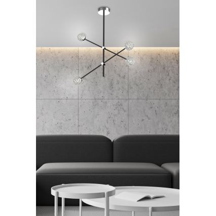 Csillár rúdon PAKSOS 4xG9/5W/230V fekete