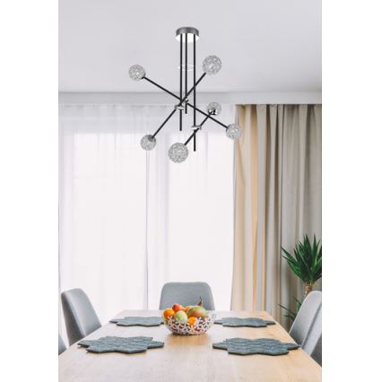 Csillár rúdon PAKSOS 6xG9/5W/230V fekete